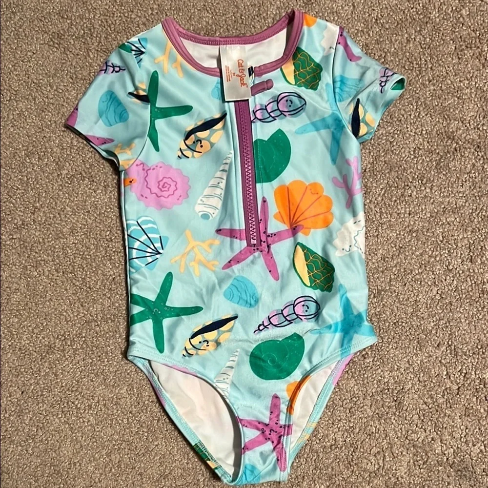 Cat & Jack Seashell and Starfish Print Swimsuit